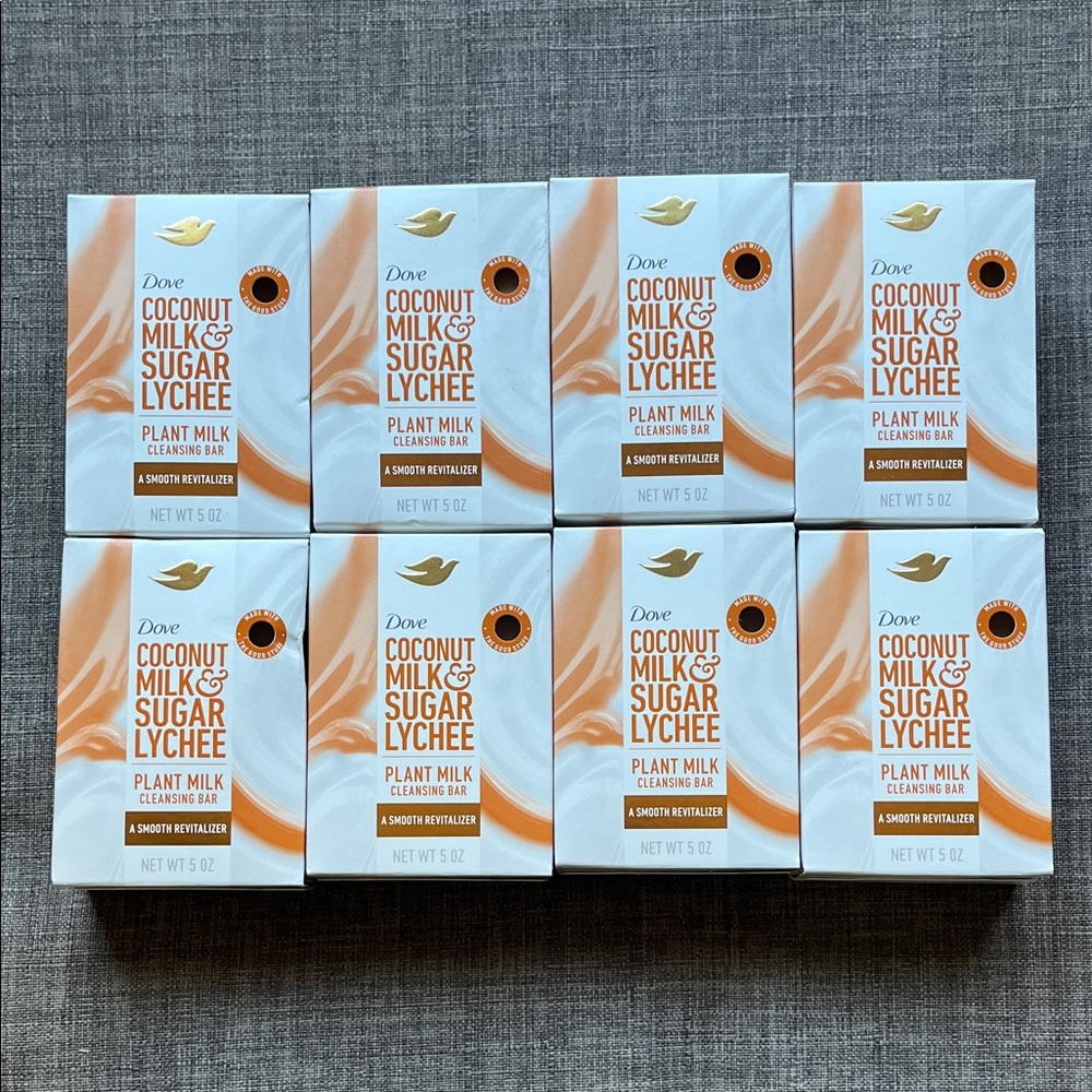 8 Dove Bar Soap Coconut Milk and Sugar Lychee New